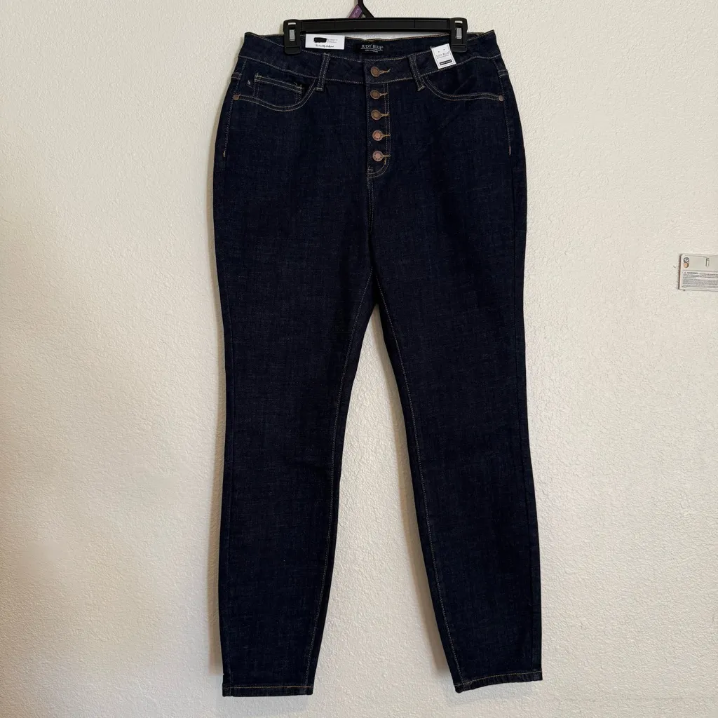 NWT Judy Blue Los Angeles Womens Button Fly Skinny Jeans High Waist size 14W - Image 3