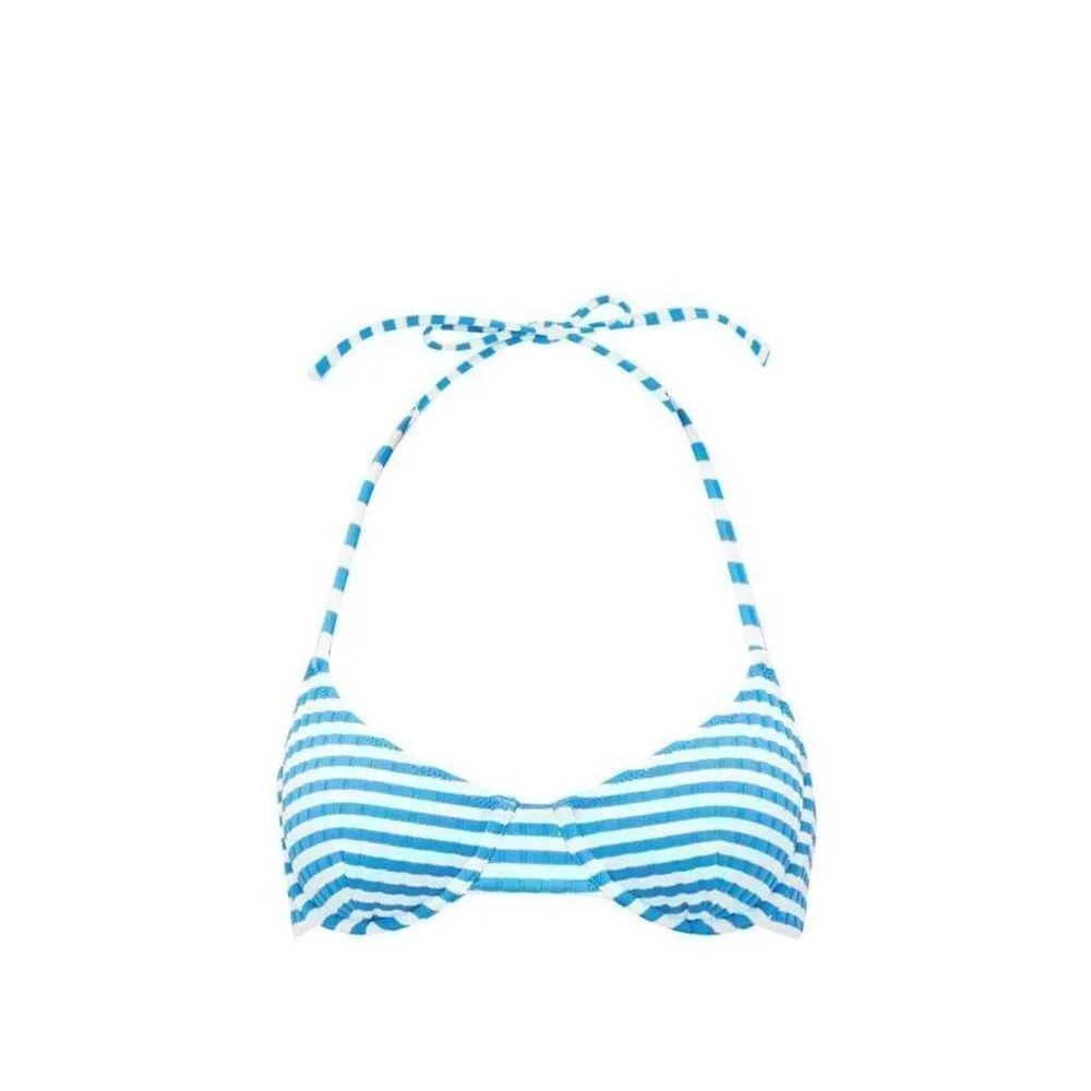 ✨SOLID AND STRIPED
THE GINGER TIE BIKINI TOP- AZURE STRIPE
RIB✨ - Image 11