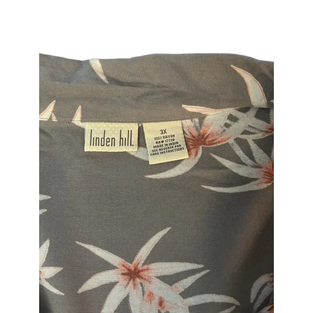 Linden Hill Women's Green Floral Buttoned Down Top Size 3X - Image 4