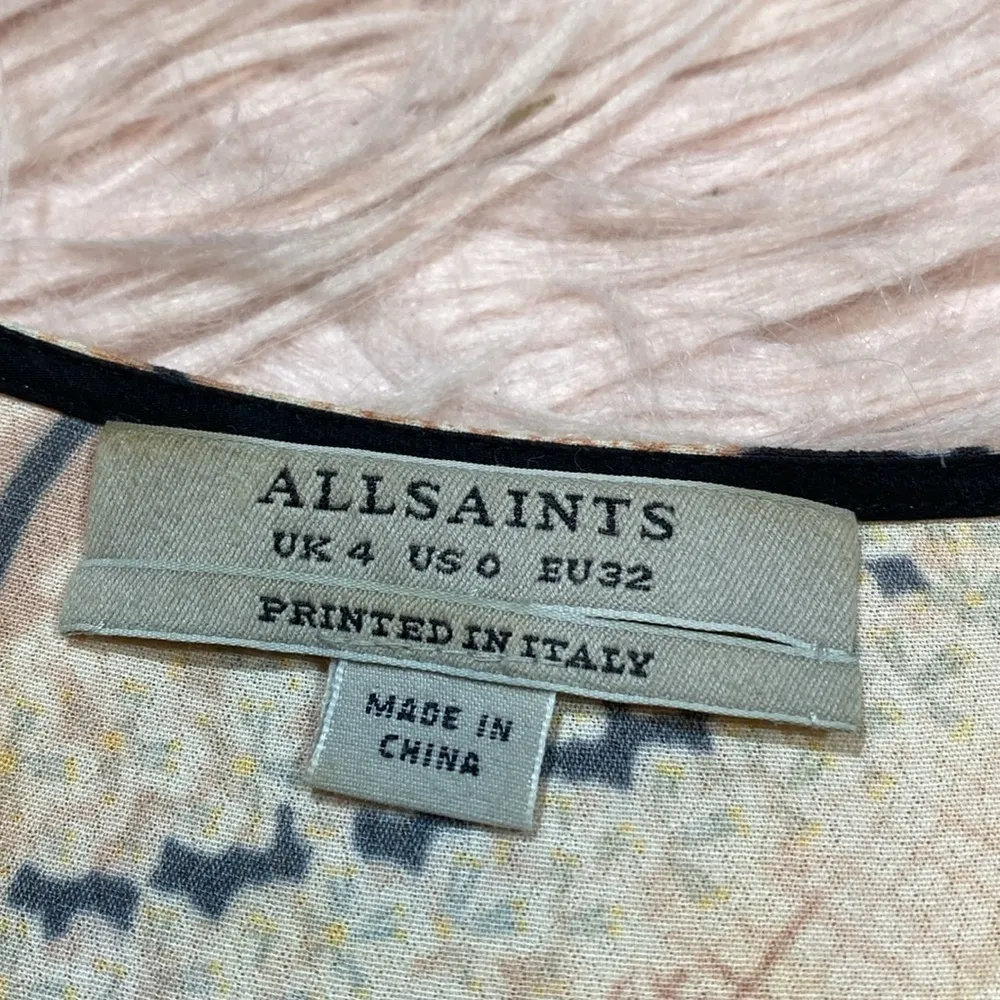 All Saints Sonny Fuji Silk Blend Dress sz 0 - Image 7