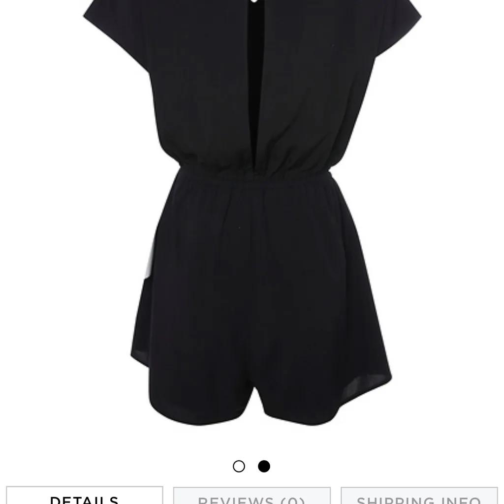 Bishop + Young Isla Romper Stretch Crop Sleeveless V Neck Tie Womens Small Black - Image 2