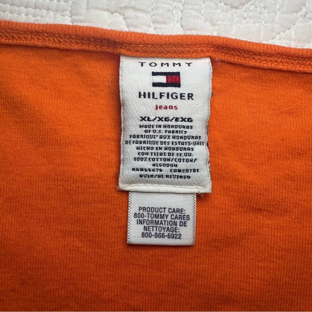 Tommy Hilfiger Vintage Y2K Baby Tee Tank Top. Color: Orange. Size: XL. - Image 4