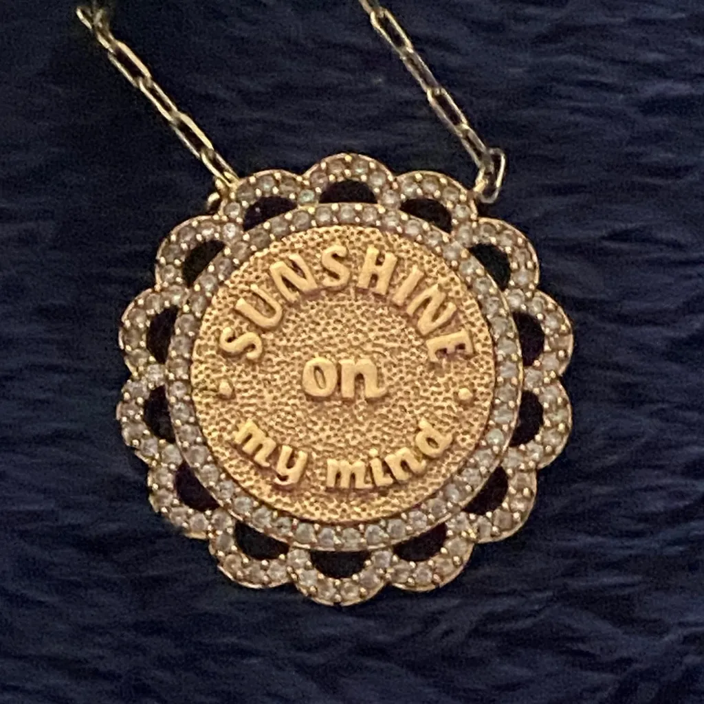 ANTHRO SUNSHINE ON MY MIND Serefina Gold tone Necklace - Image 3