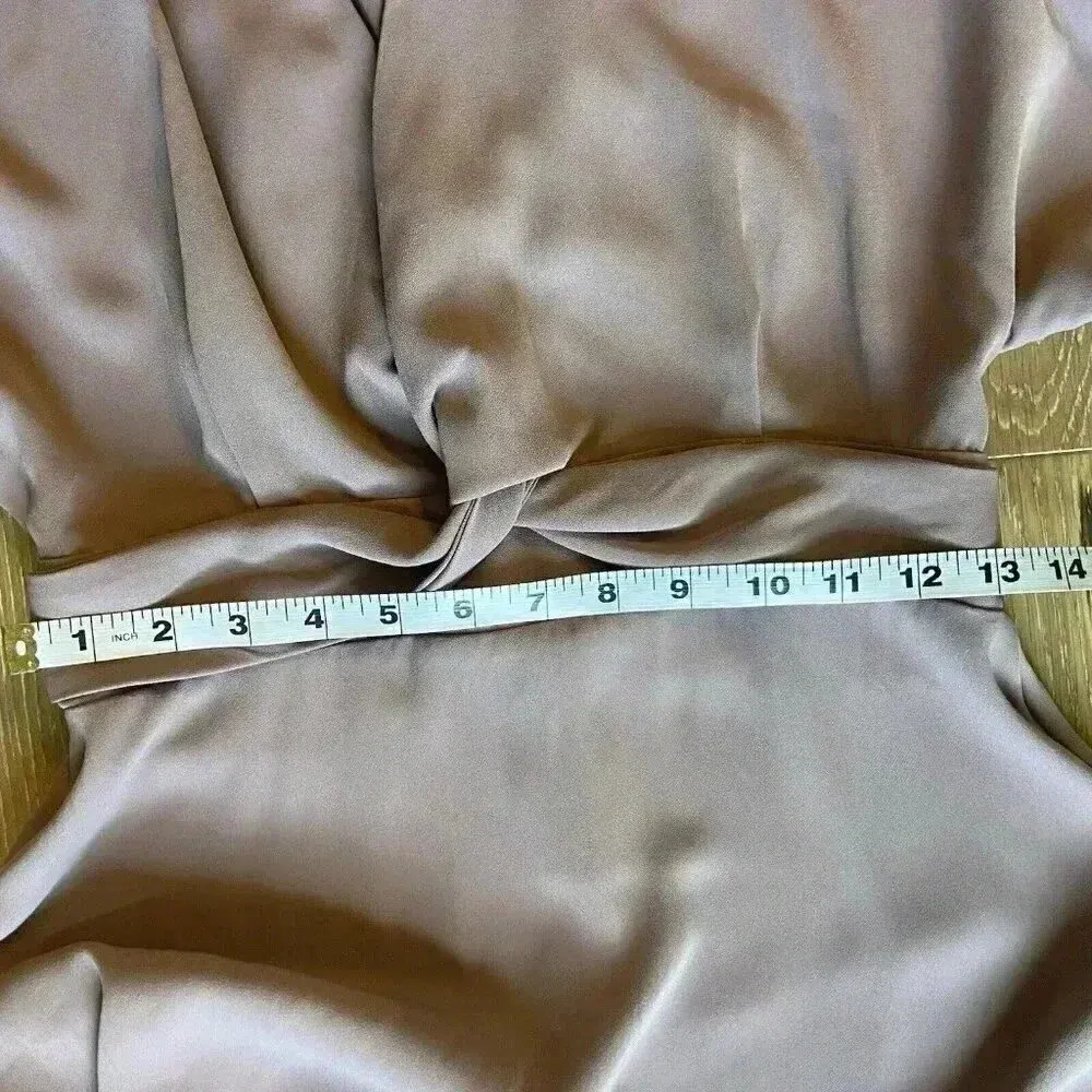 Asos Dress Woman's‎ Size 4 Dusty Rose Bat Wing 3/4 Sleeve V-Neck Knee Length - Image 9