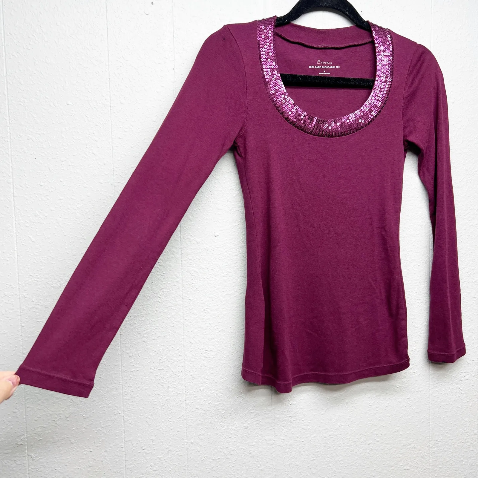 Express Sequin Top Womens Small Y2K Fairy Coquette Whimsigoth Sustainable Fitted - Image 5