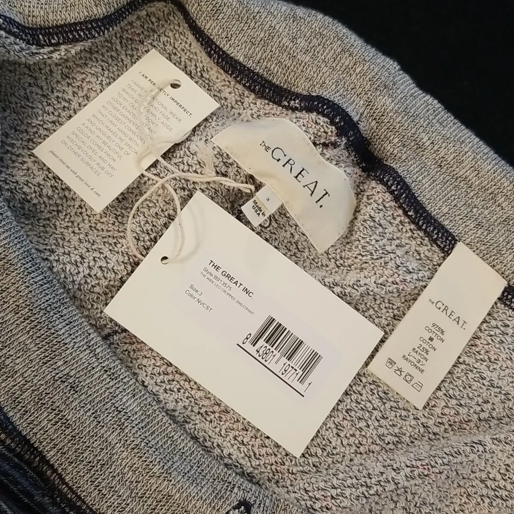 💕THE GREAT💕 Puff Sleeve Sweatshirt + Wide Leg Cropped Sweatpant Large L NWT - Image 15