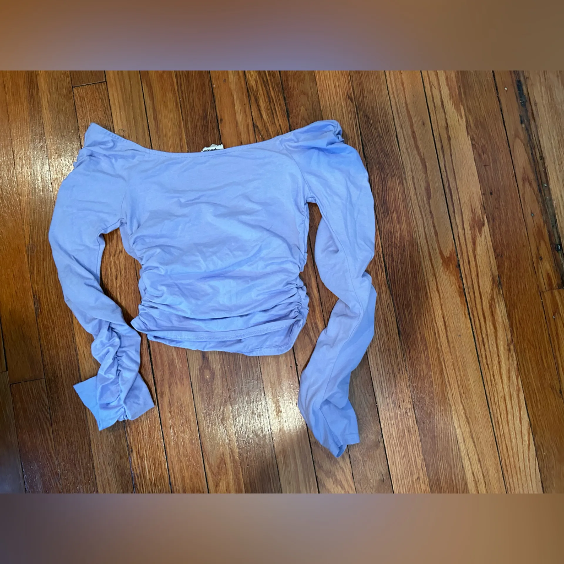 NWOT Open Edit Off the Shoulder Ruched Long Sleeve - Image 4