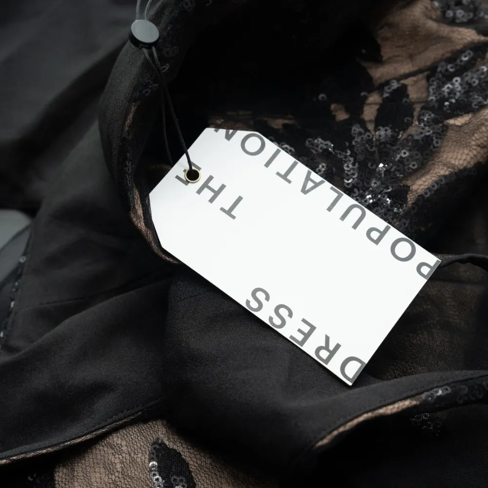 Dress The Population Courtney Sequin Overlay Dress Small - Image 9