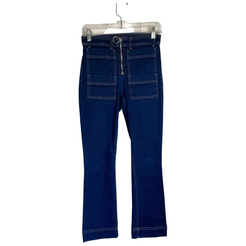 3x1 Scarlett Cropped Slim High Rise Dillon Women's Jeans Size 27 Dark Wash - Image 3