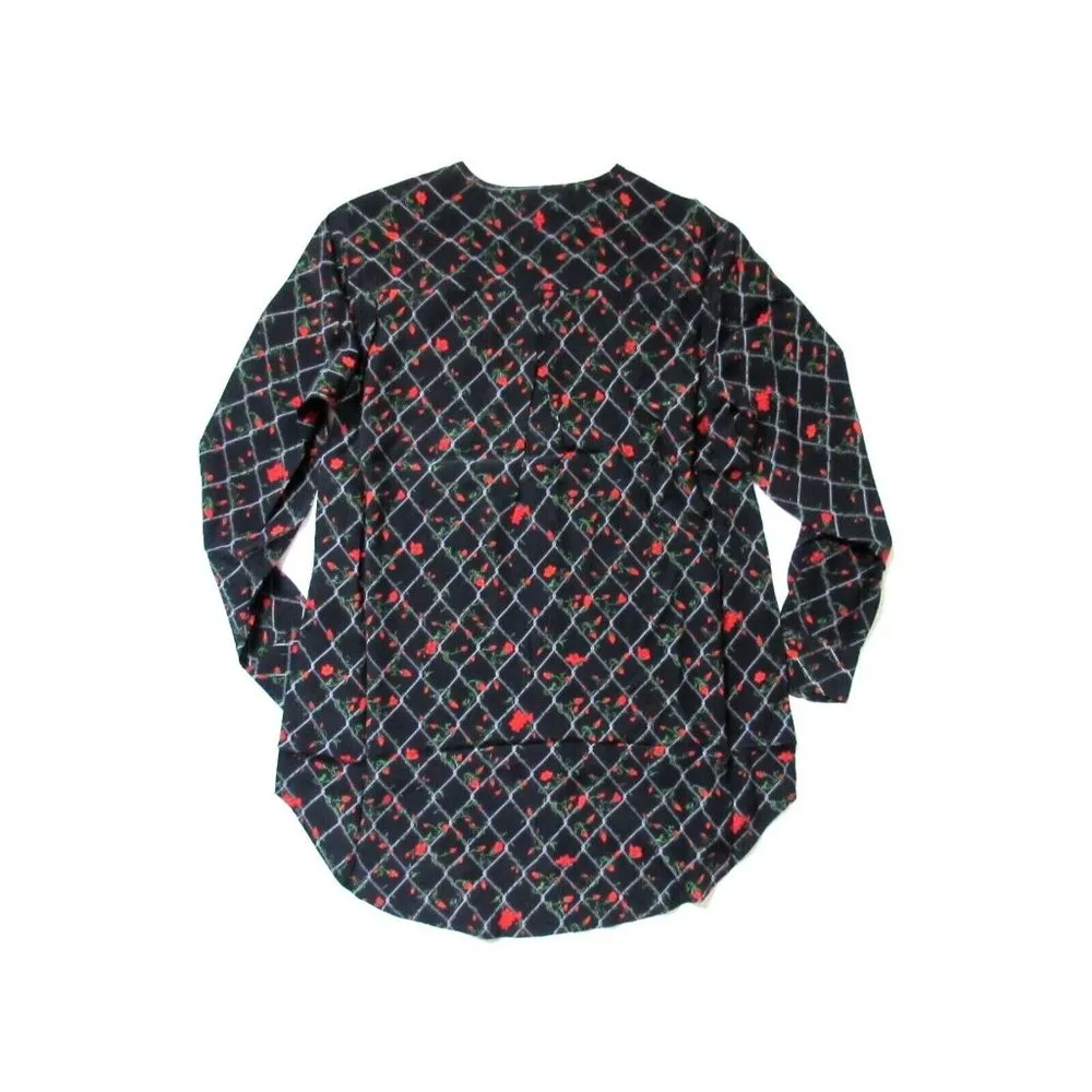 NWT Equipment Simon in Black Chain Link Floral Print Silk Button Down Shirt XS - Image 7