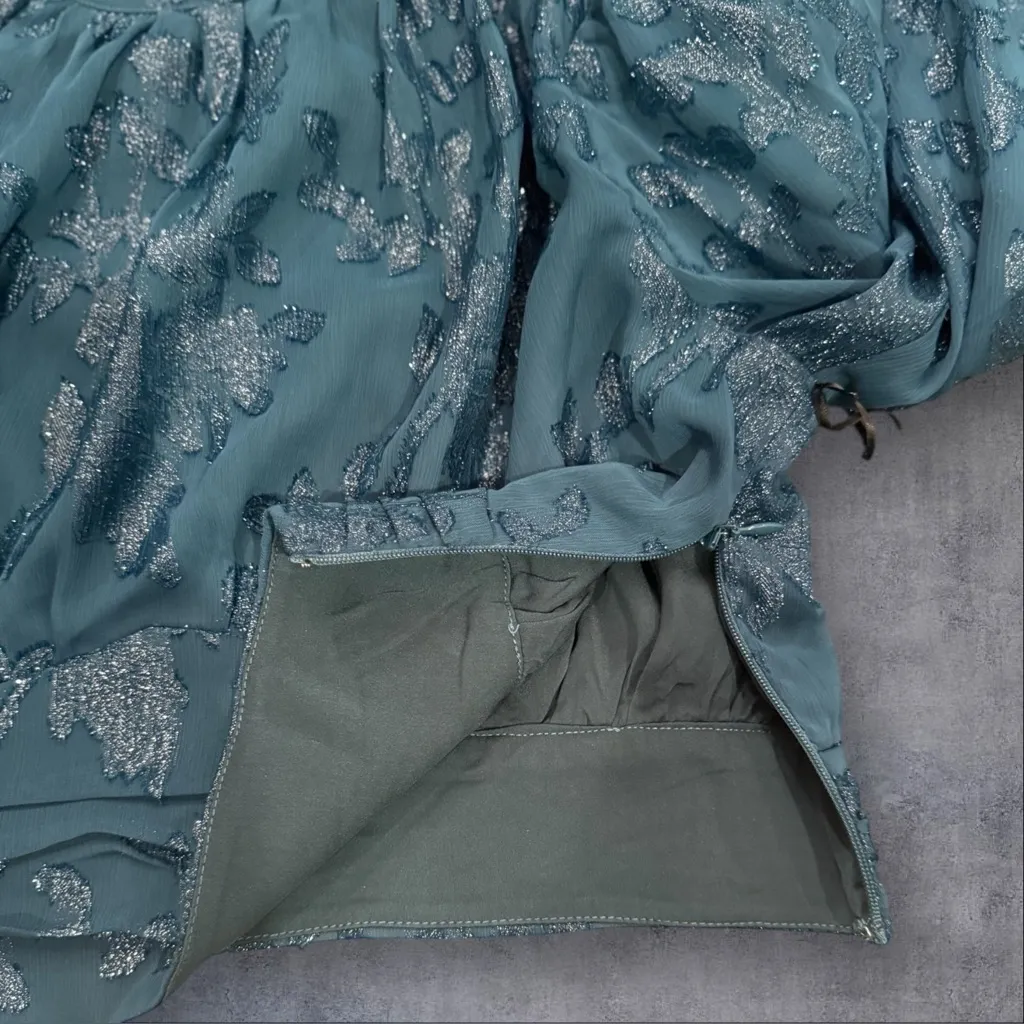 HOUSE OF HARLOW 1960 x REVOLVE Sumner Blouse in Teal Size Small Green - Image 3