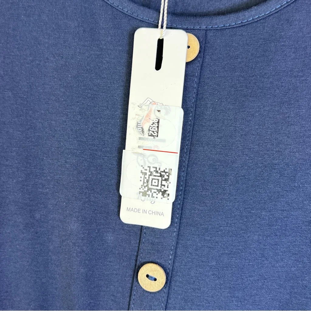 Slug Navy Blue Medium Scoopneck Faux Button Front Pullover Dress with 2 … - Image 10