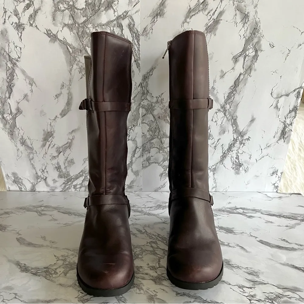 Teva De La Vina Riding Boots Oxblood Plum Waterproof Leather 6.5 - Image 4