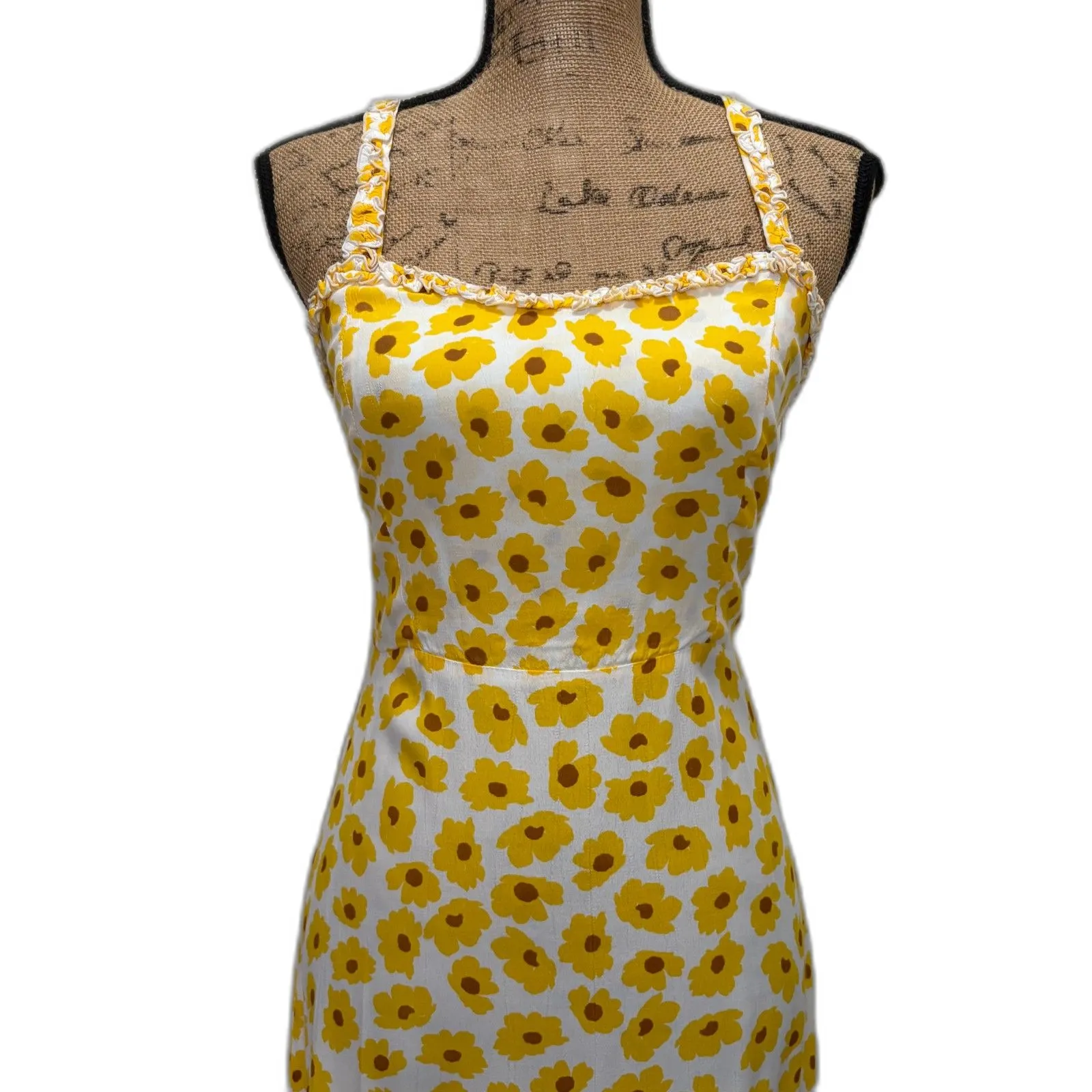 Faithfull the Brand Noemie Midi Dress Yellow Constance Floral Print Size‎ Small - Image 2