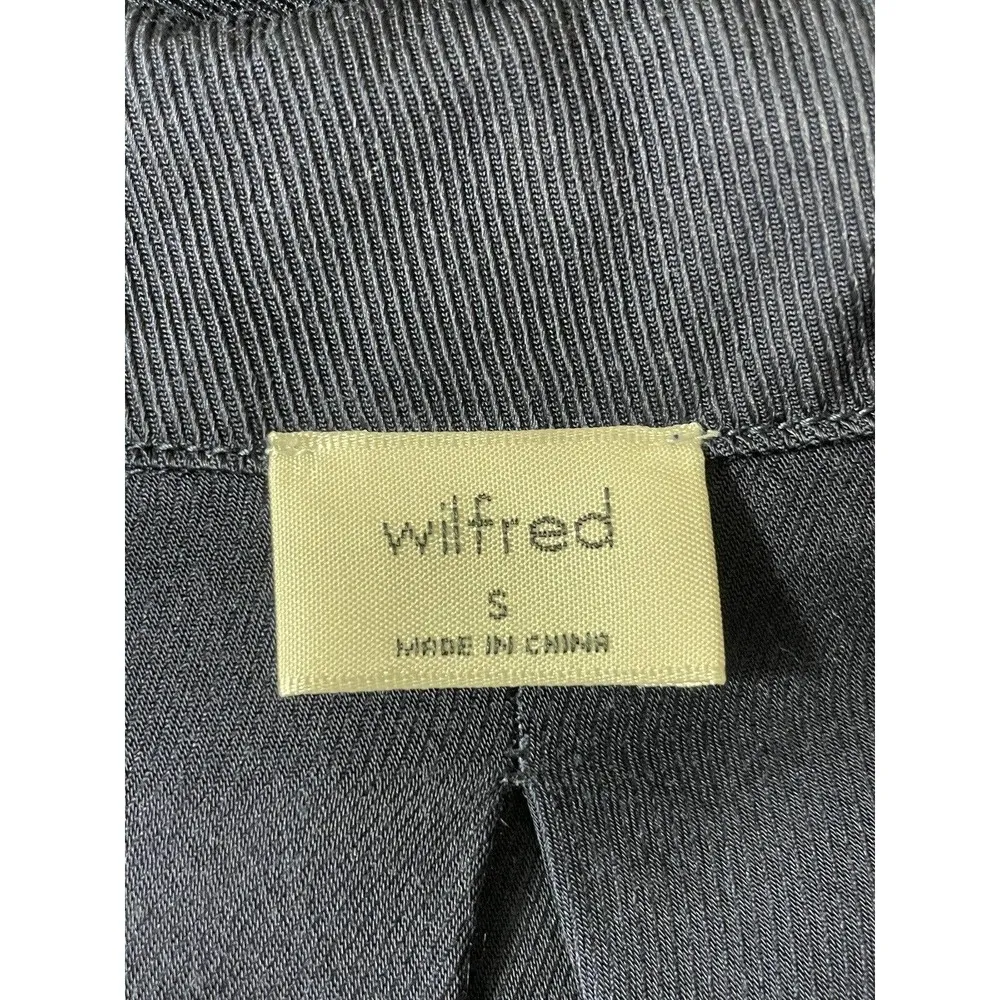 Aritzia Wilfred Satin Top Blouse Blue White Trim Button Front Murol Pajama Small - Image 4