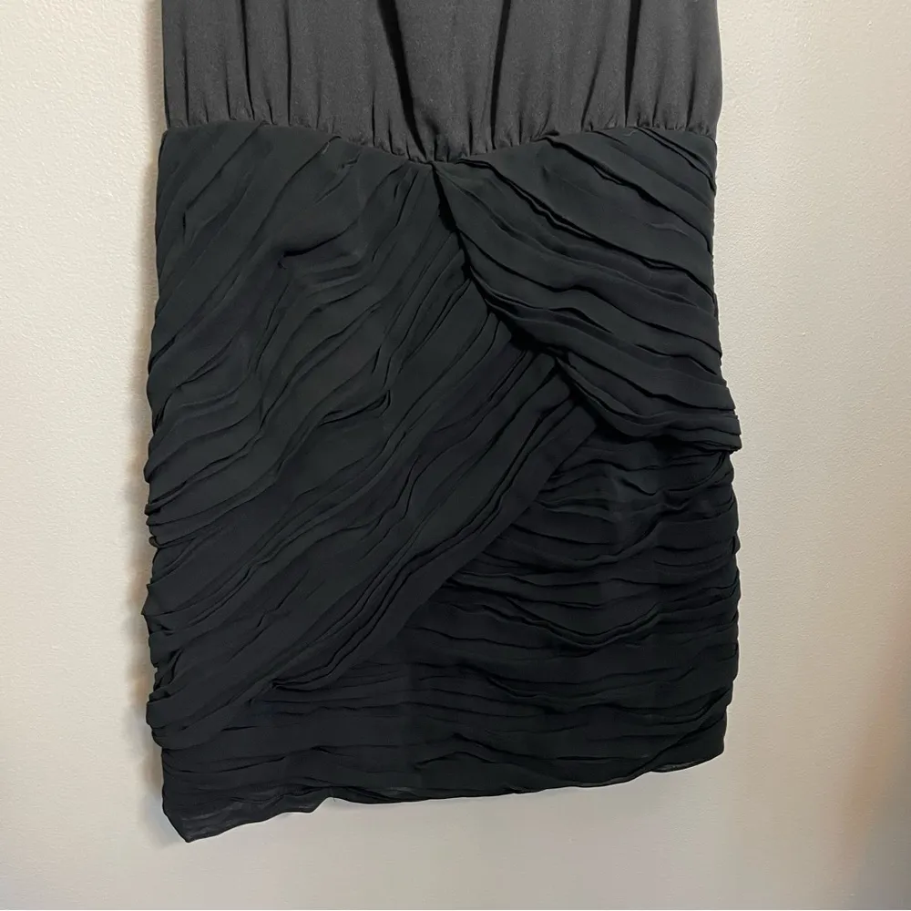 Greylin Dress Black Sleeveless Bodycon Ruched Ruffle Cocktail Dress - Image 9