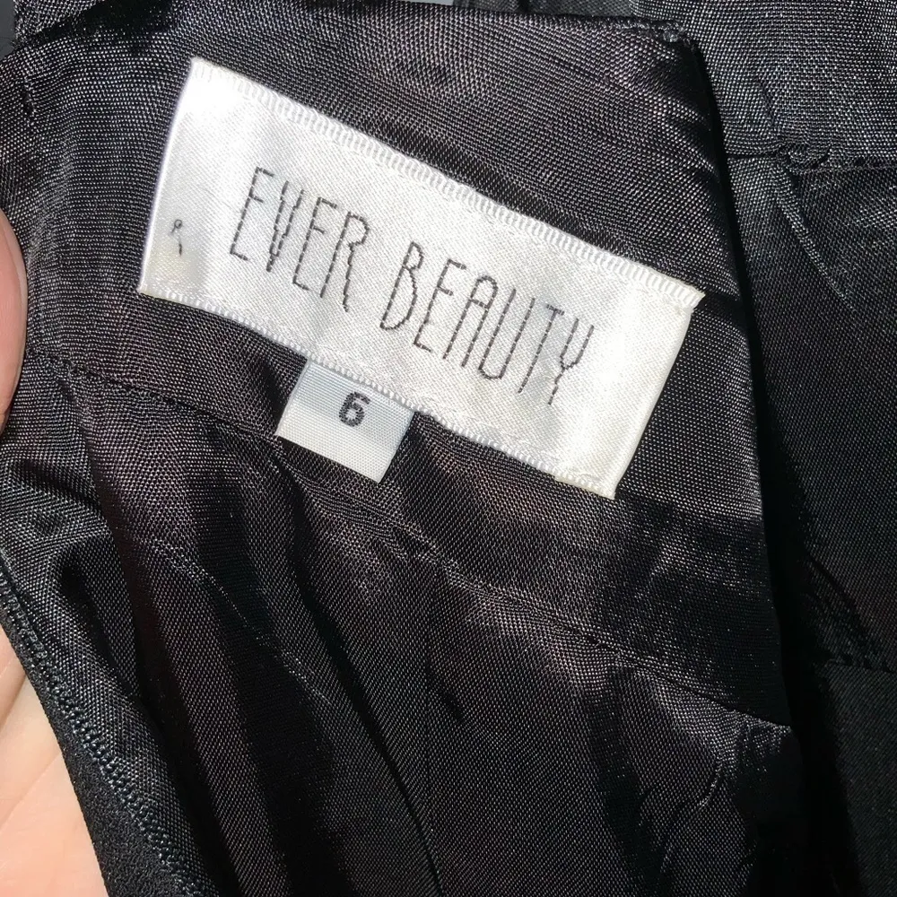 Vintage Ever Beauty Black Knit & Satin Sleeveless Formal Maxi Dress Size 6 - Image 11