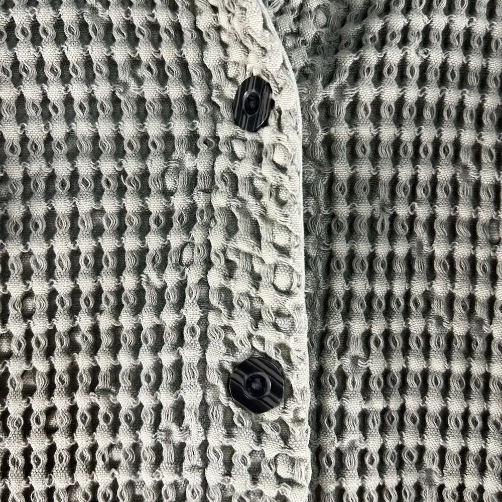 Sundance Catalogue 1 Small Waffle Jacket Button Front Cotton Oversized RARE - Image 2