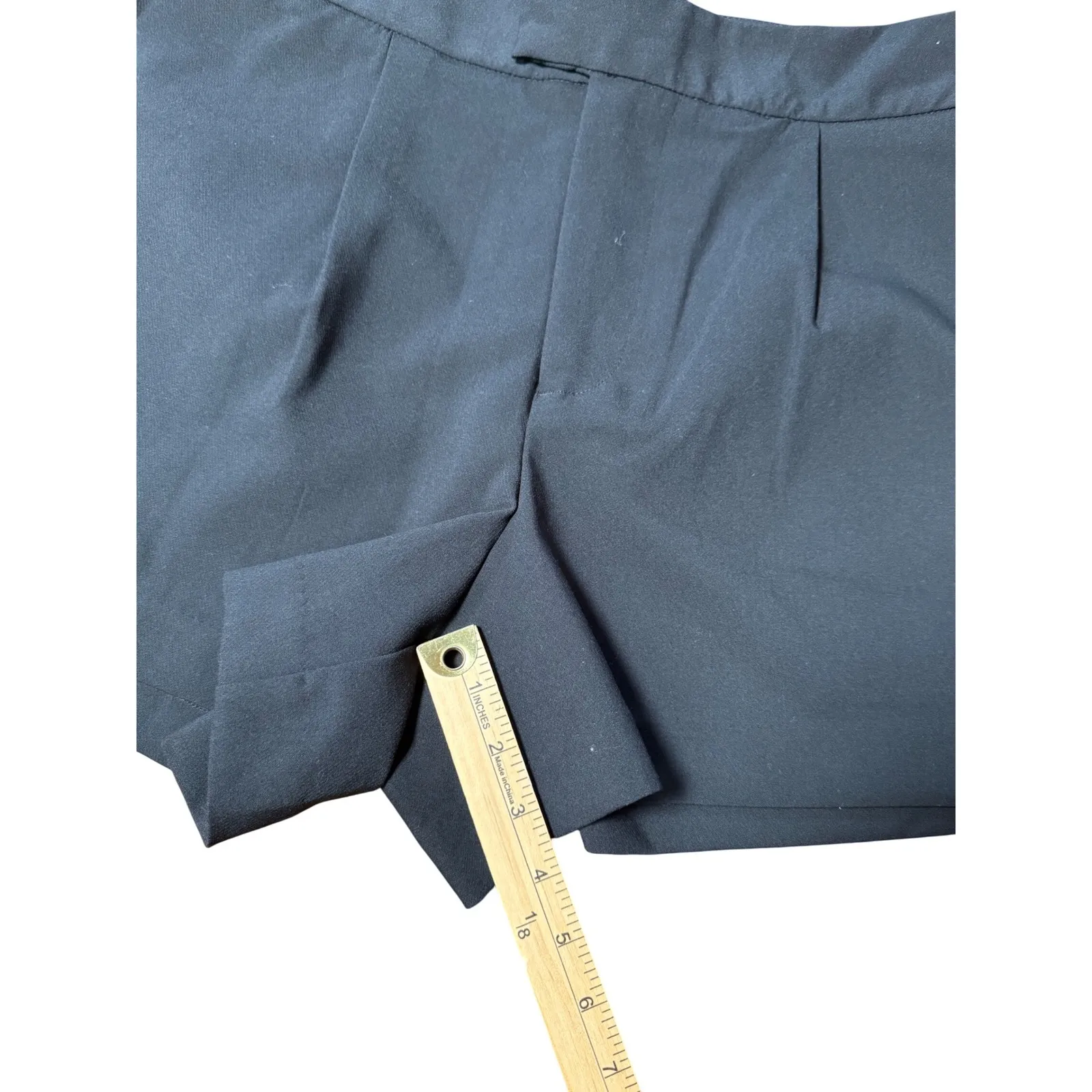 A New Day Women's black Pleated High Waist‎ Stretch Casual Shorts Size 16 - Image 8