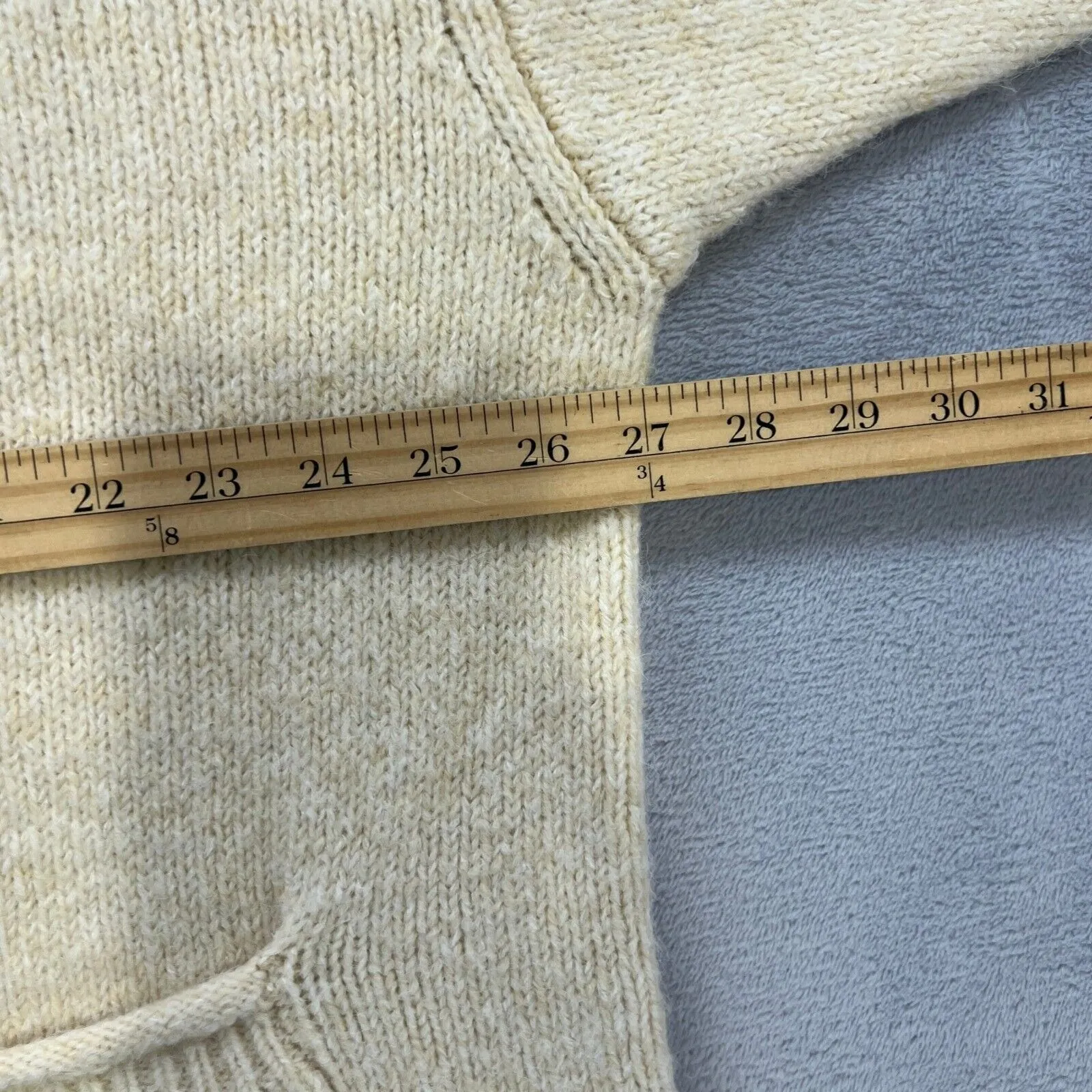 Mango Oversized Sweater Tunic Pockets‎ Knit Pullover Cream Beige Womens Large - Image 9