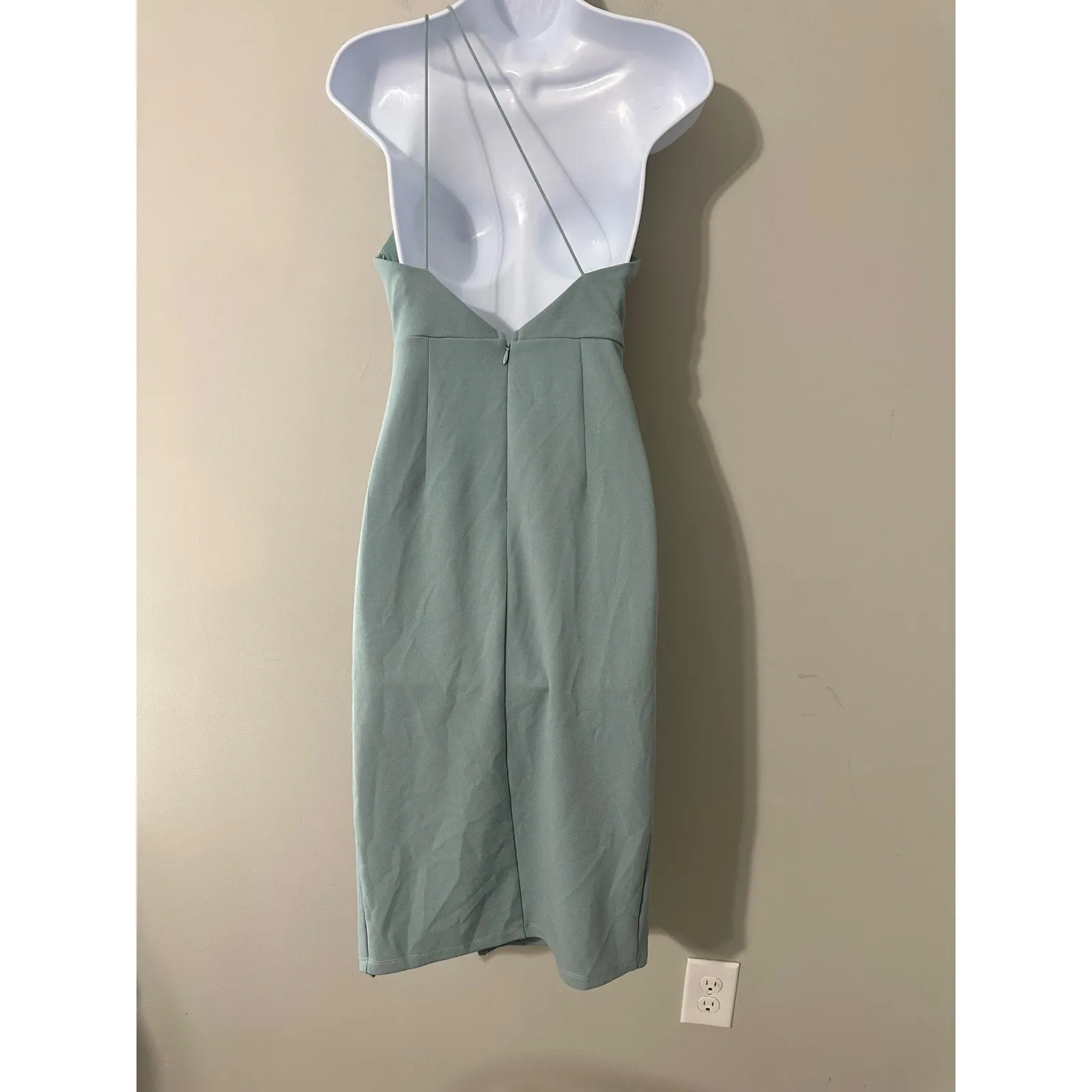 Hello Molly Womens One Shoulder‎ Bodycon Dress Cocktail Party Sage US 4 - Image 6