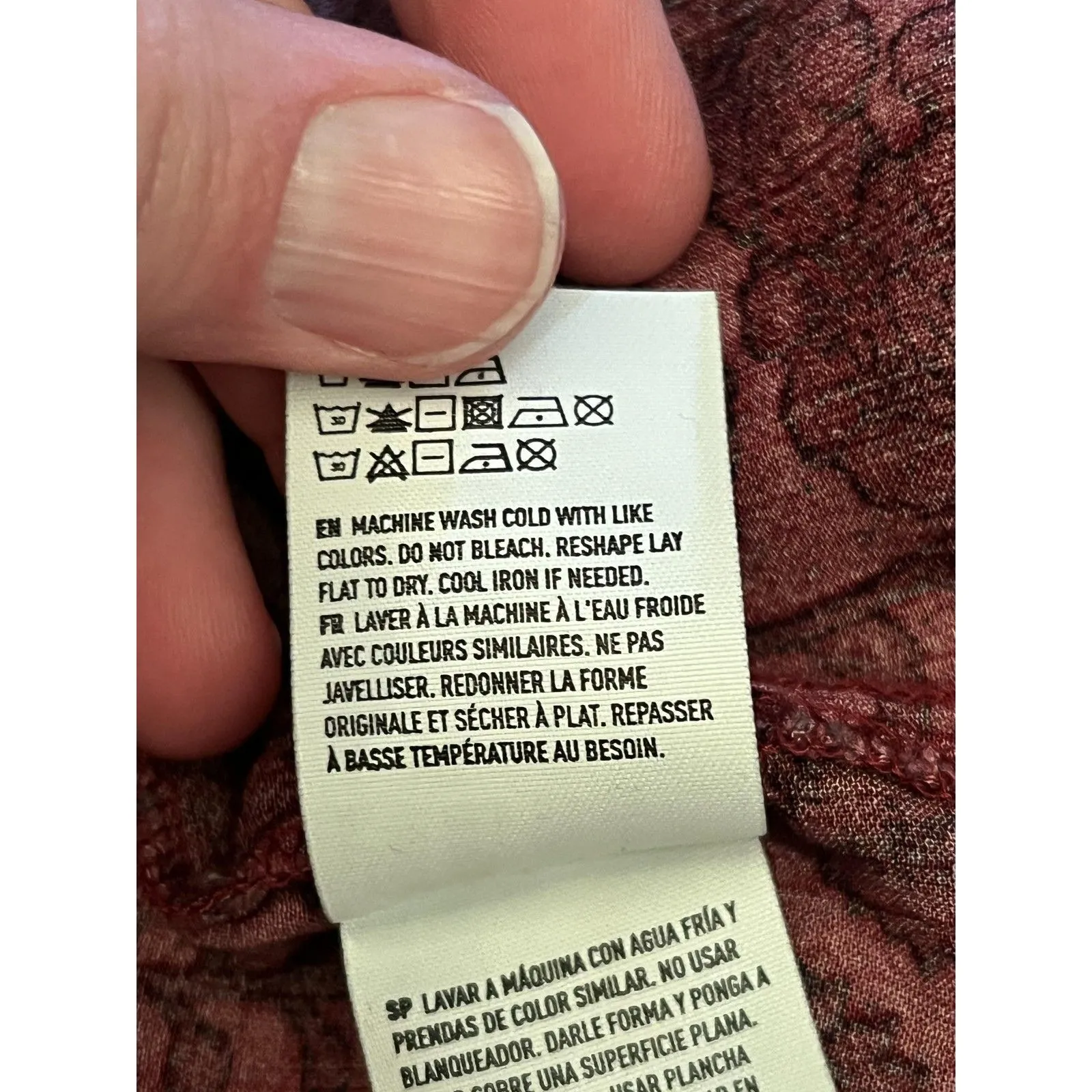 American Eagle Outfitters Dress Womens XS Pink Floral Boho Tiered Ruffle Keyhole - Image 8