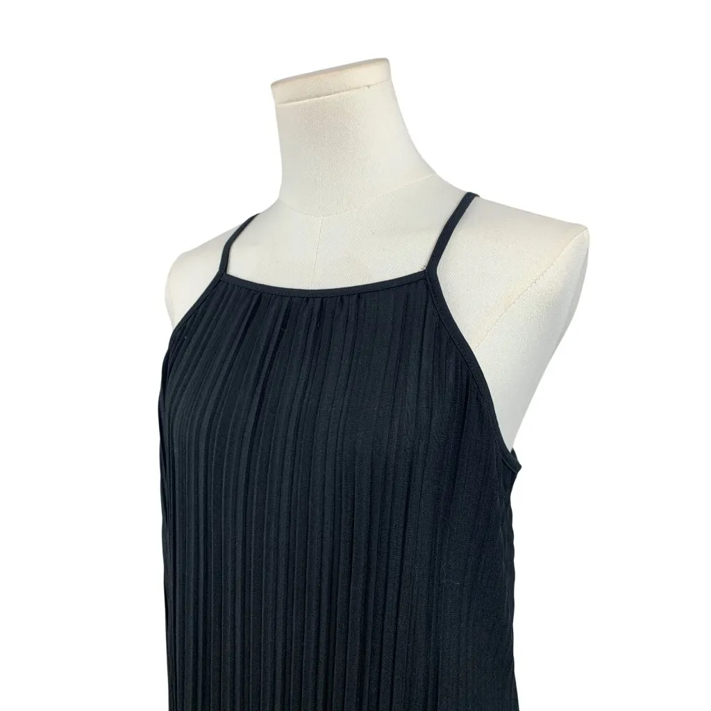 Black Pleated Maxi Dress With Spaghetti Straps Size M - Image 5