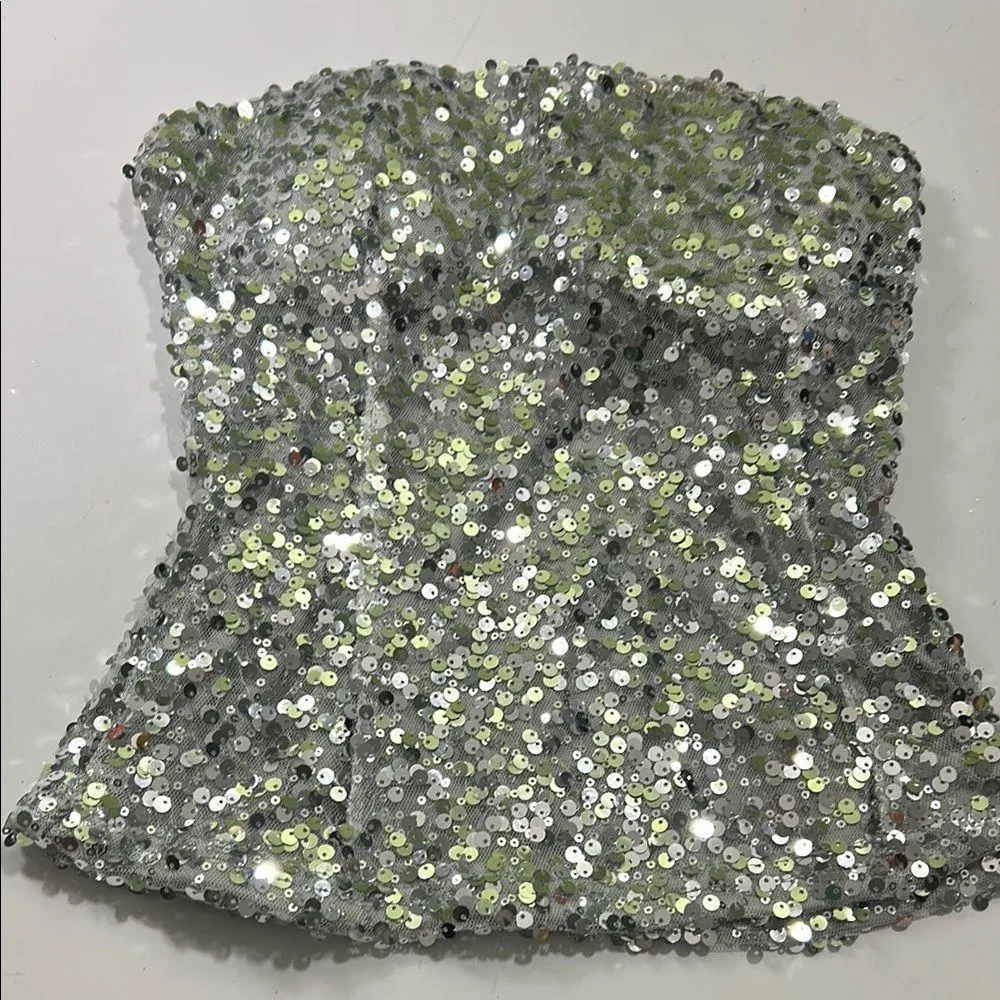 Sequin Strapless Top - Image 13