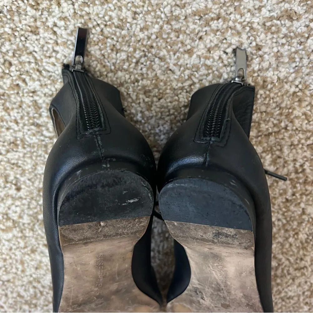 Saks 5th Avenue Saks Fifth Avenue Estyn Flats Women Size 7.5 Lace
Up Pointed Toe Black Leather - Image 12