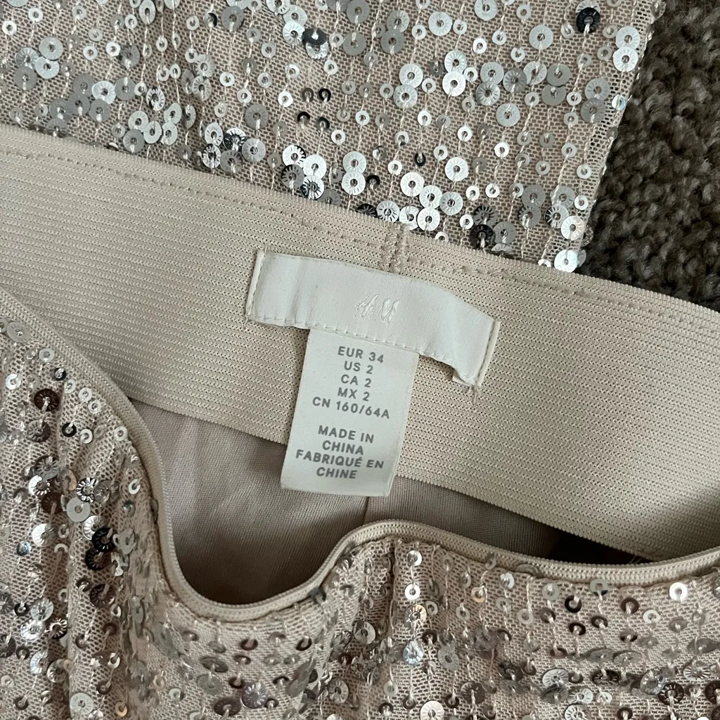 H&M  Silver Sparkle Pants size 2 - Image 2