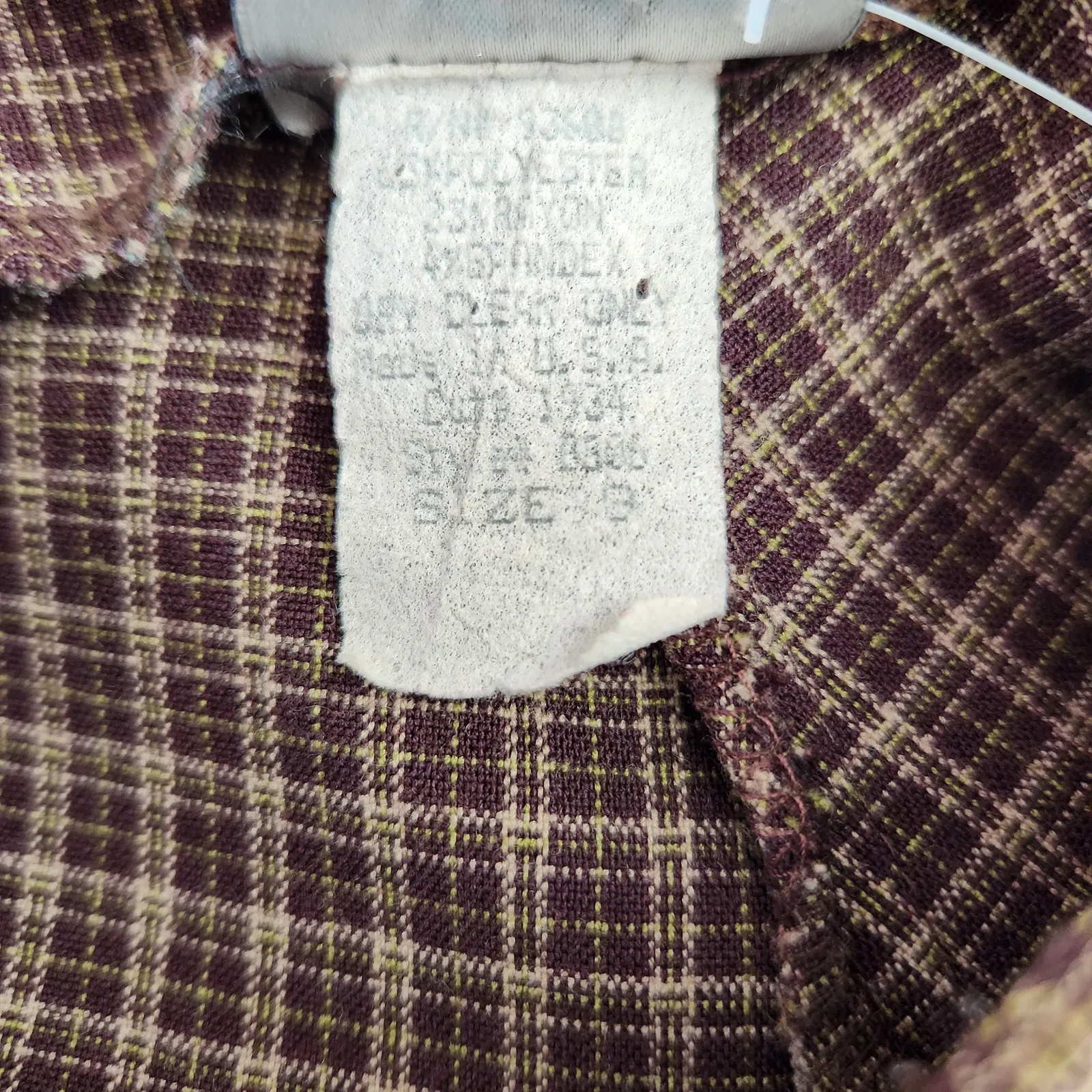 Vintage Y2K Zinc Brown Plaid Flared Trousers Mid Rise Straight Leg Pants S - Image 10