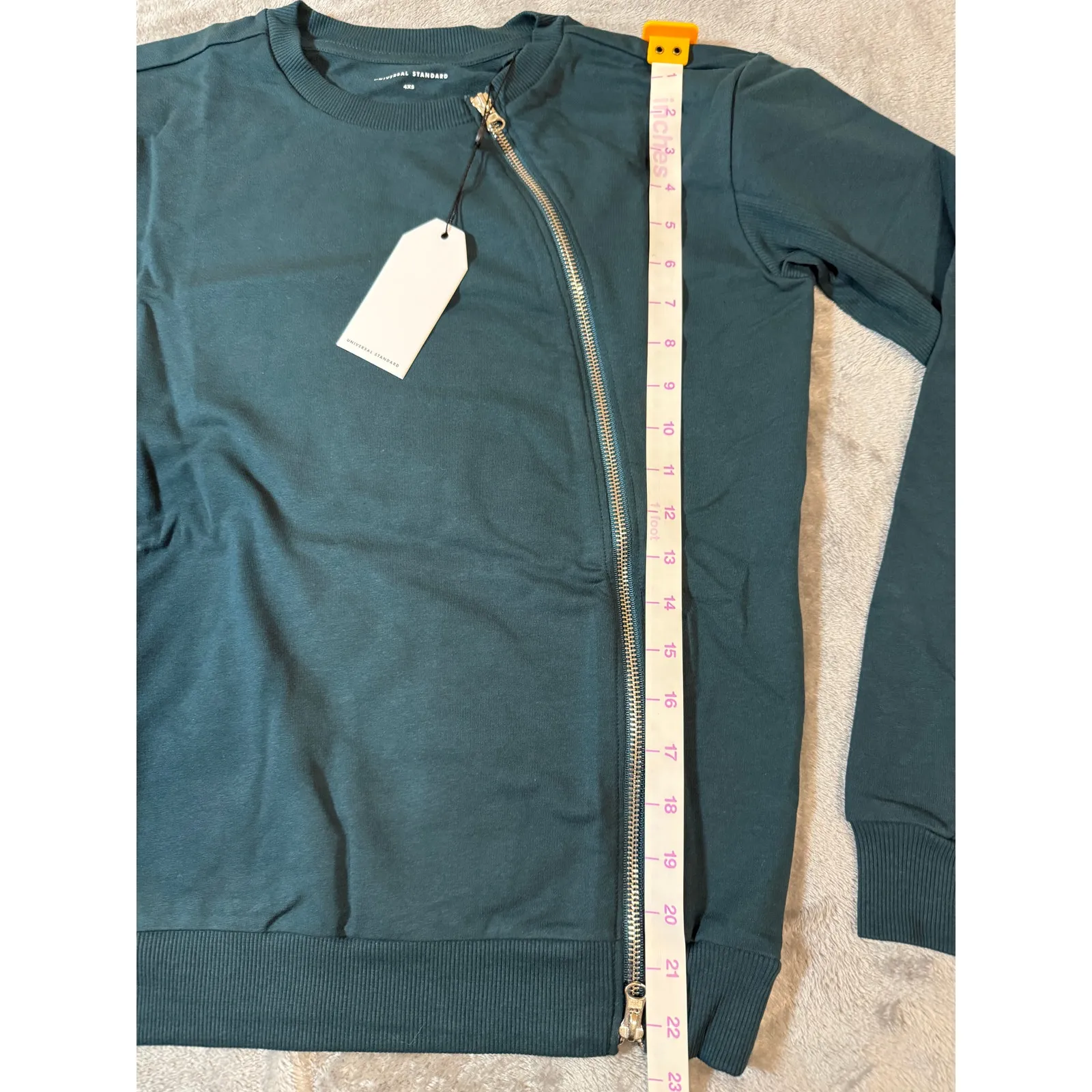 NWT Universal Standard‎ 0 Emerald Green Long Sleeve Shirt MERIDIAN ZIP PULLOVER - Image 9