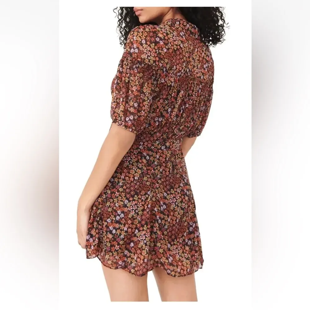 Free People Bonnie Floral Chiffon Mini Dress Size XS - Image 4