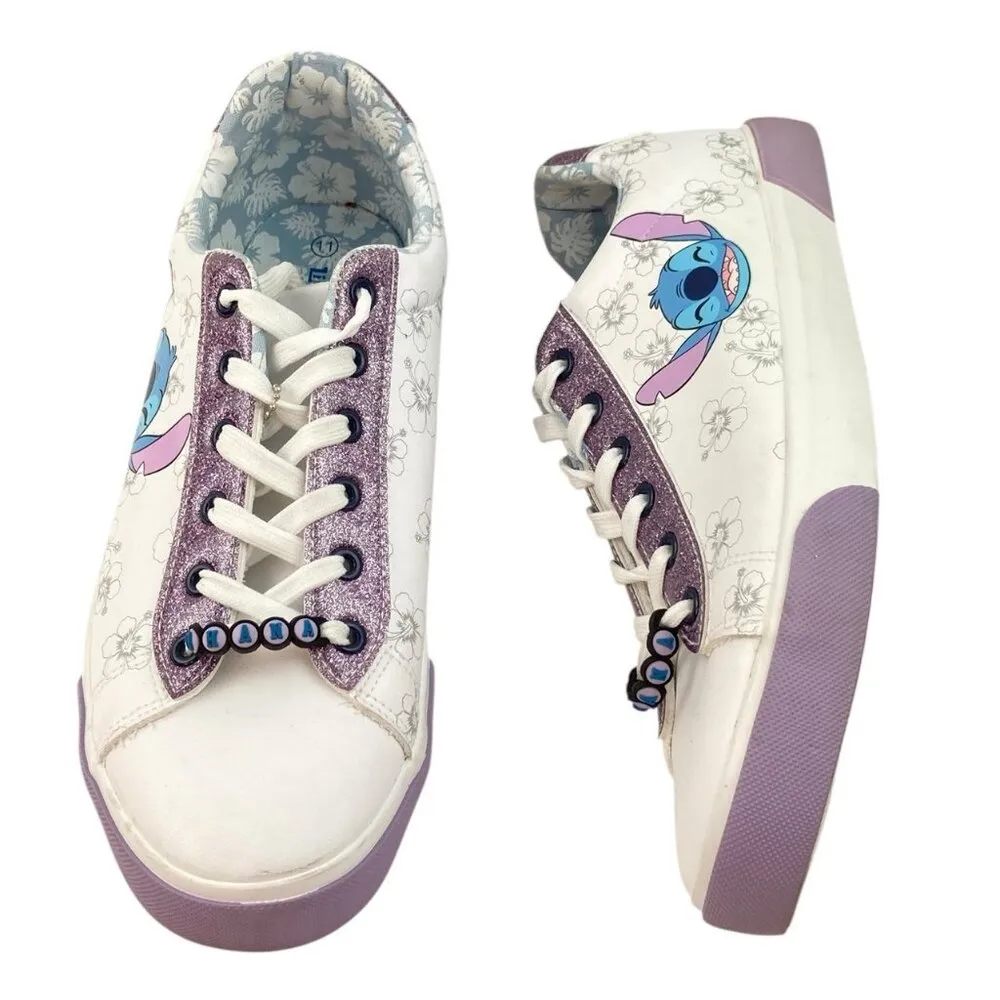 *Groundup Disney's Lilo & Stitch Sneakers Womens Size 11 White Lace Ohana Hawaii - Image 3