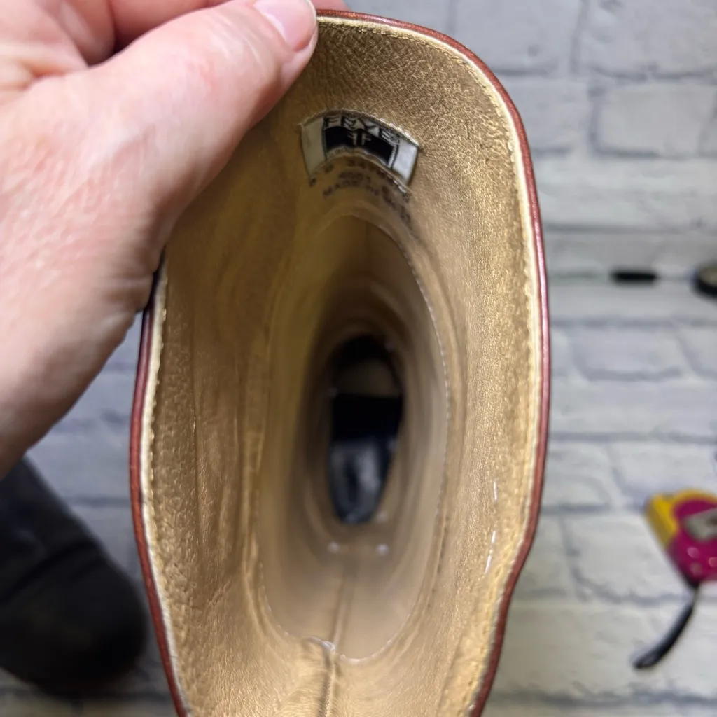 Frye Boots Womens Melissa Black Leather Tall Riding Logo Monogram 76436 Size 8 B - Image 3