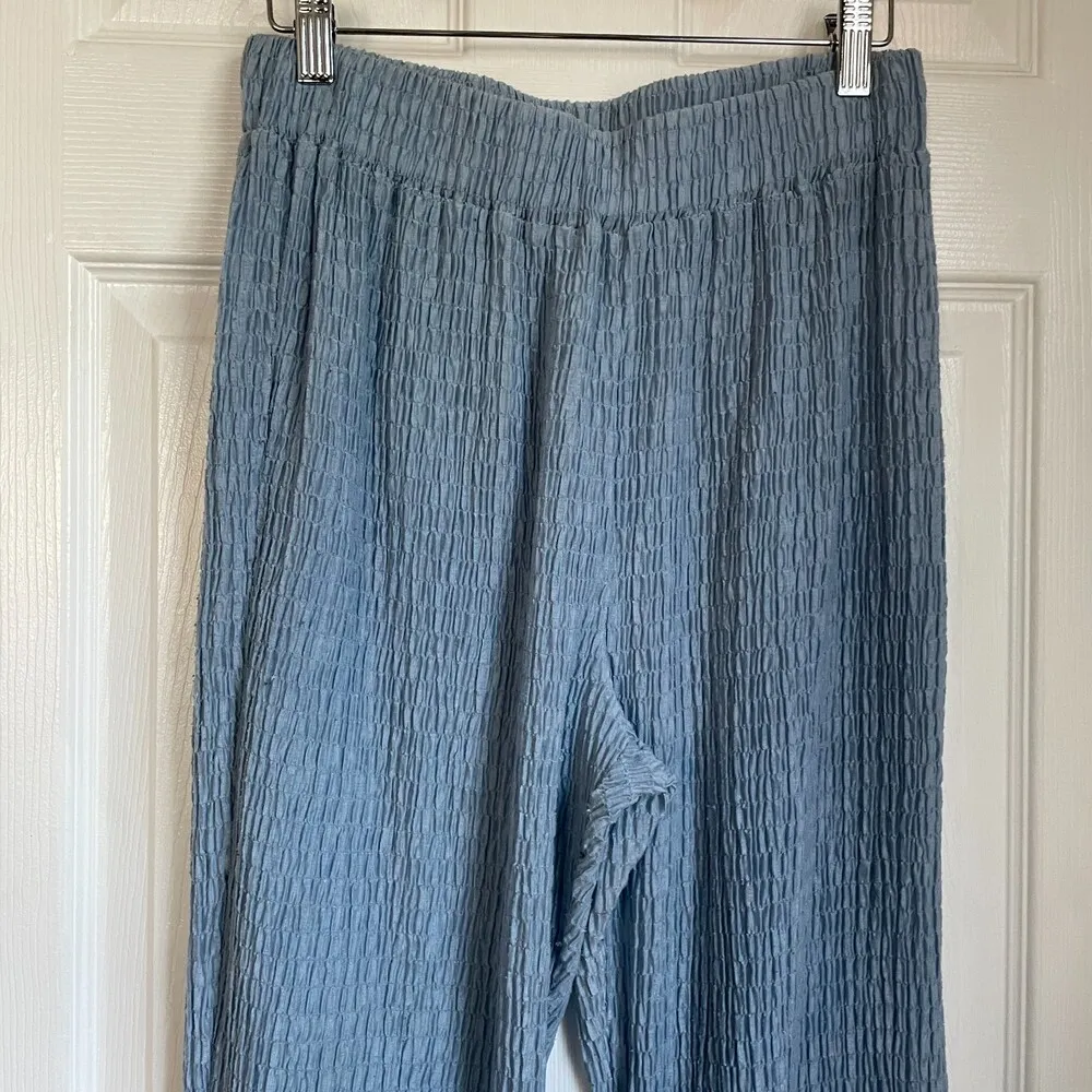 Opening Ceremony blue pull on flare flowy pants size L - Image 4