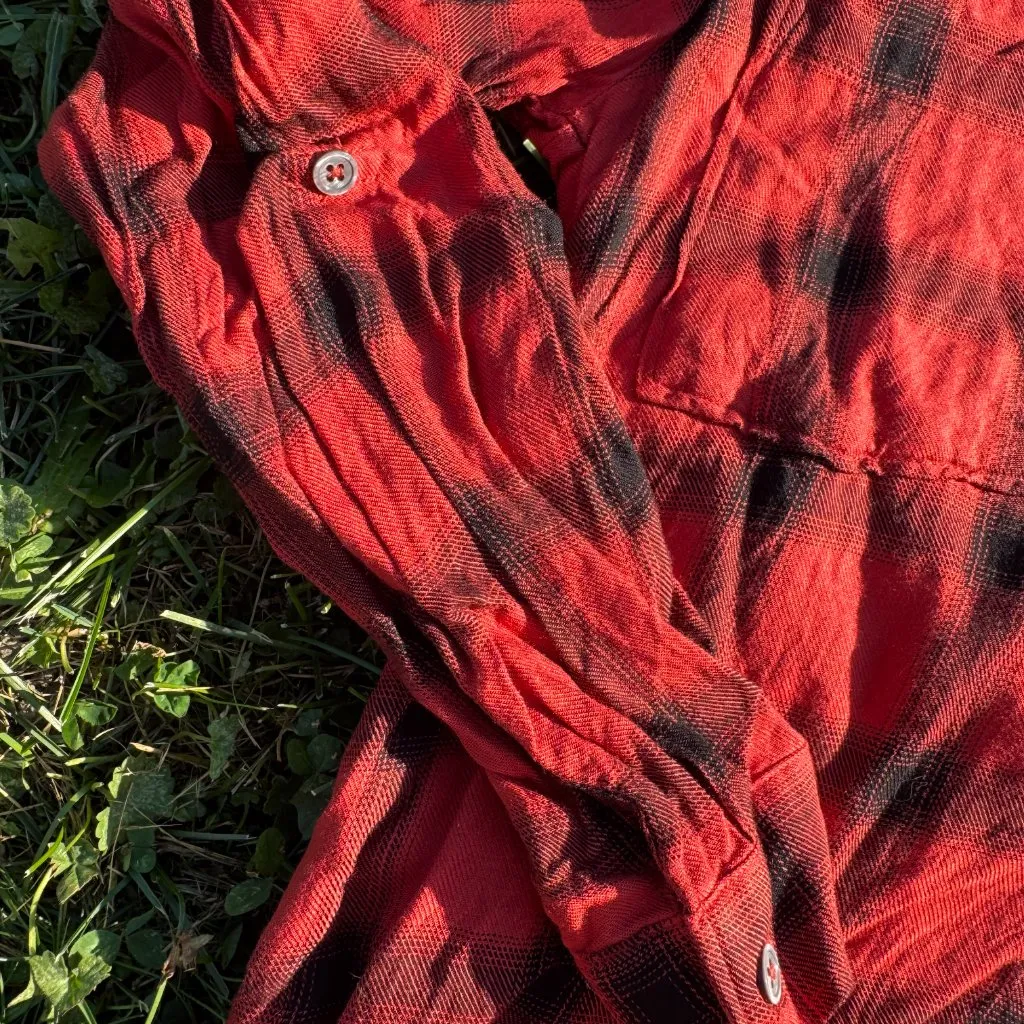 Distressed Orange Quarter Flannel - Image 2