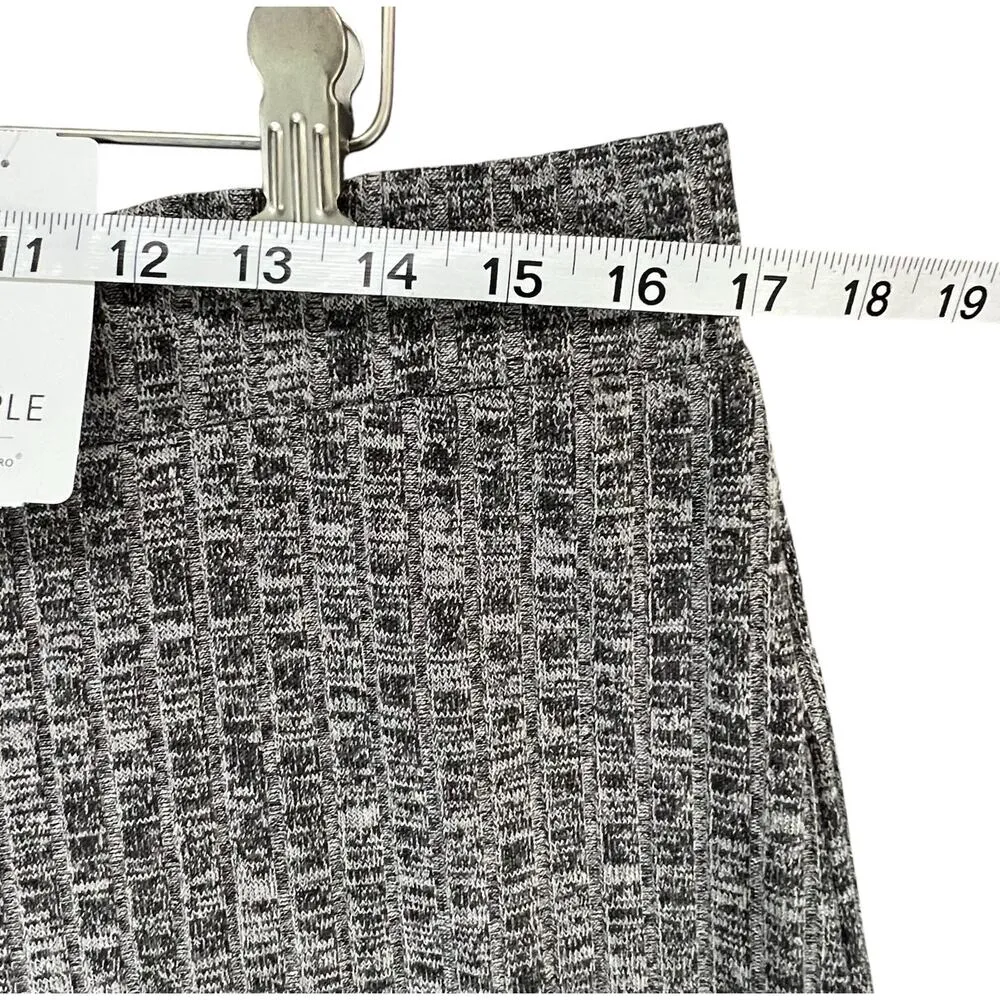 Simple Suzanne Betro Pants 1X Gray Cropped Wide Leg Stretch Ribbed Knit Casual - Image 5