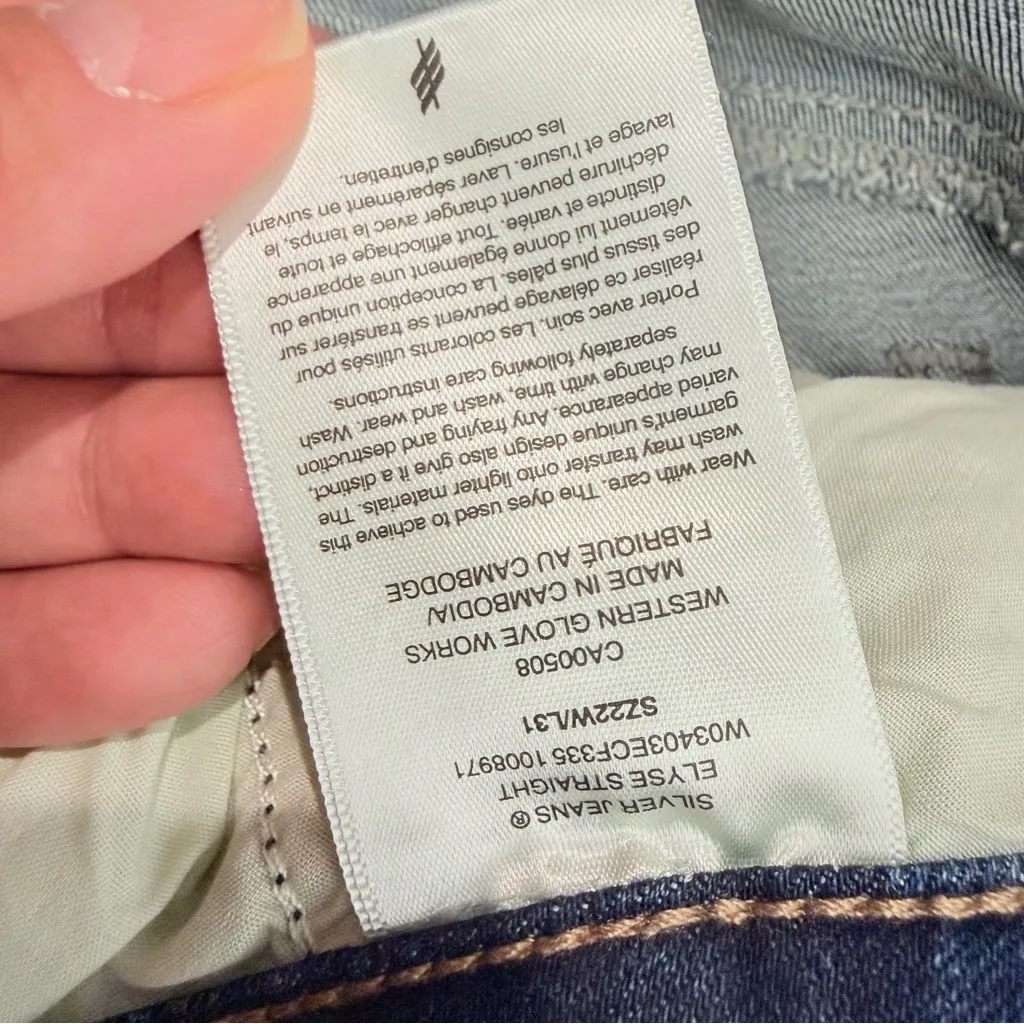 NWT Silver Jeans Elyse Comfort Fit Mid Rise Straight Leg Indigo 22W x 31” Casual - Image 8