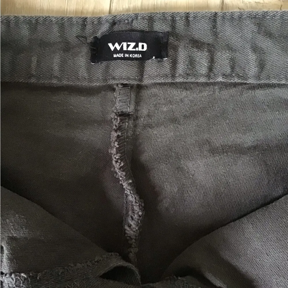 Y2K 2000s Mini Skirt 3 Brown Denim Jean Micro Stretch Cyber Grunge Club WIZ. D Green - Image 3