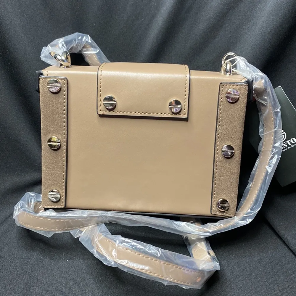 Santo By Paolo Santo Cynthia Square Box Crossbody and hand bag Tan - Image 3