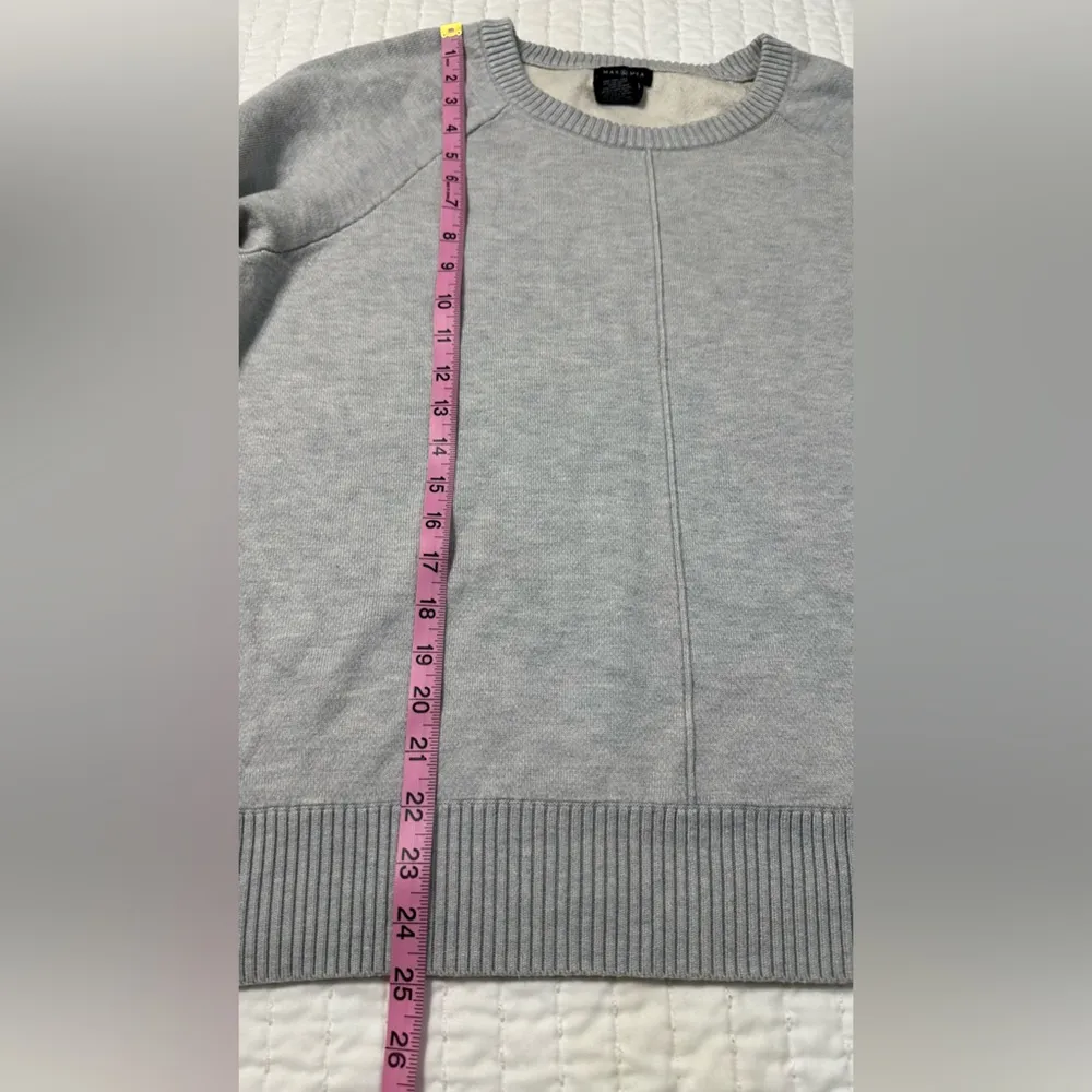 Max & Mia Light Gray Women's  Seamfront  Crew Neck Pullover Sweater - Image 6