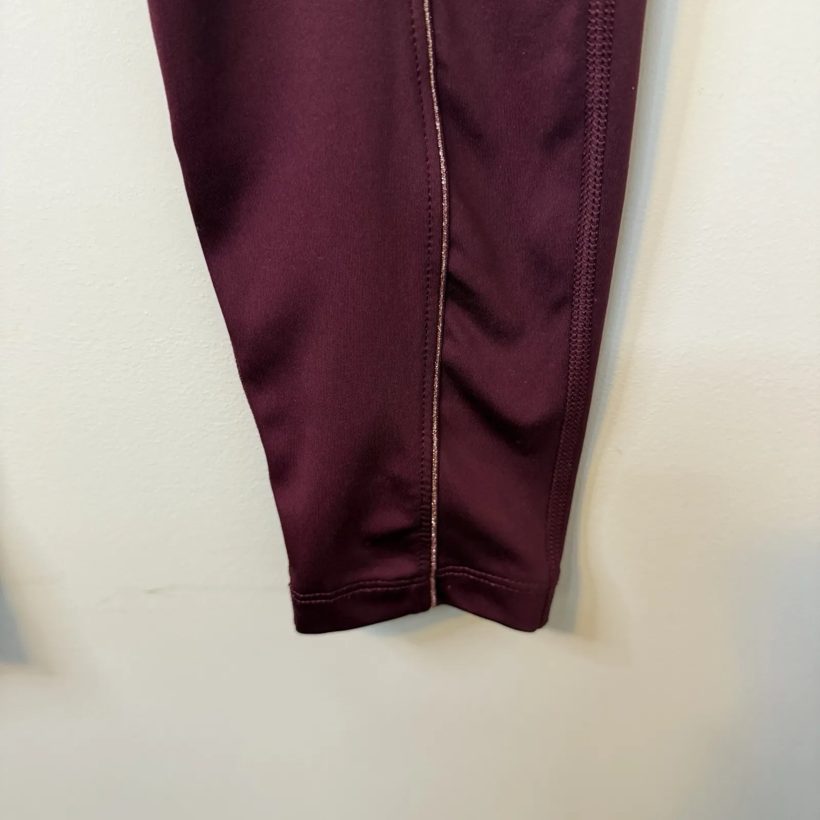 Nike Yoga Dri-Fit Women Sz Small High Waisted Lurex Tape 7/8 Athletic Leggings # - Image 6