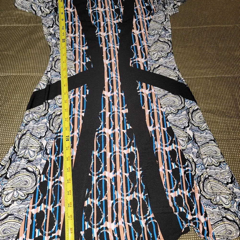 BCBGMAXAZRIA Women's Black Polyester Round Neck Short Sleeve Knee Length Dress S - Image 15