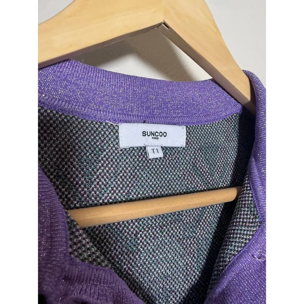 SUNCOO Palmer Short‑Sleeve Sweater Top – Women’s Size T1 (US S) Green - Image 3