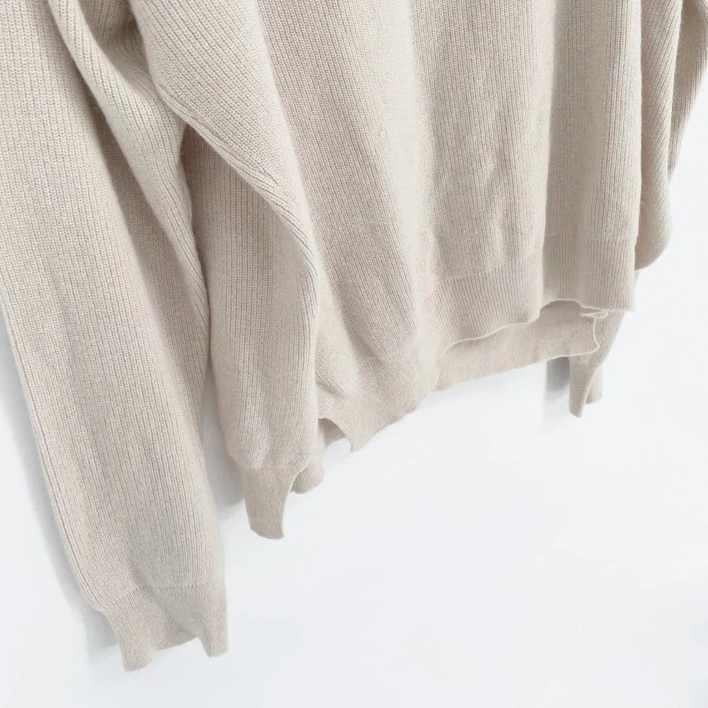 Nanushka Monday Turtleneck Sweater Slouchy Oversized Merino Angora Beige S - Image 4