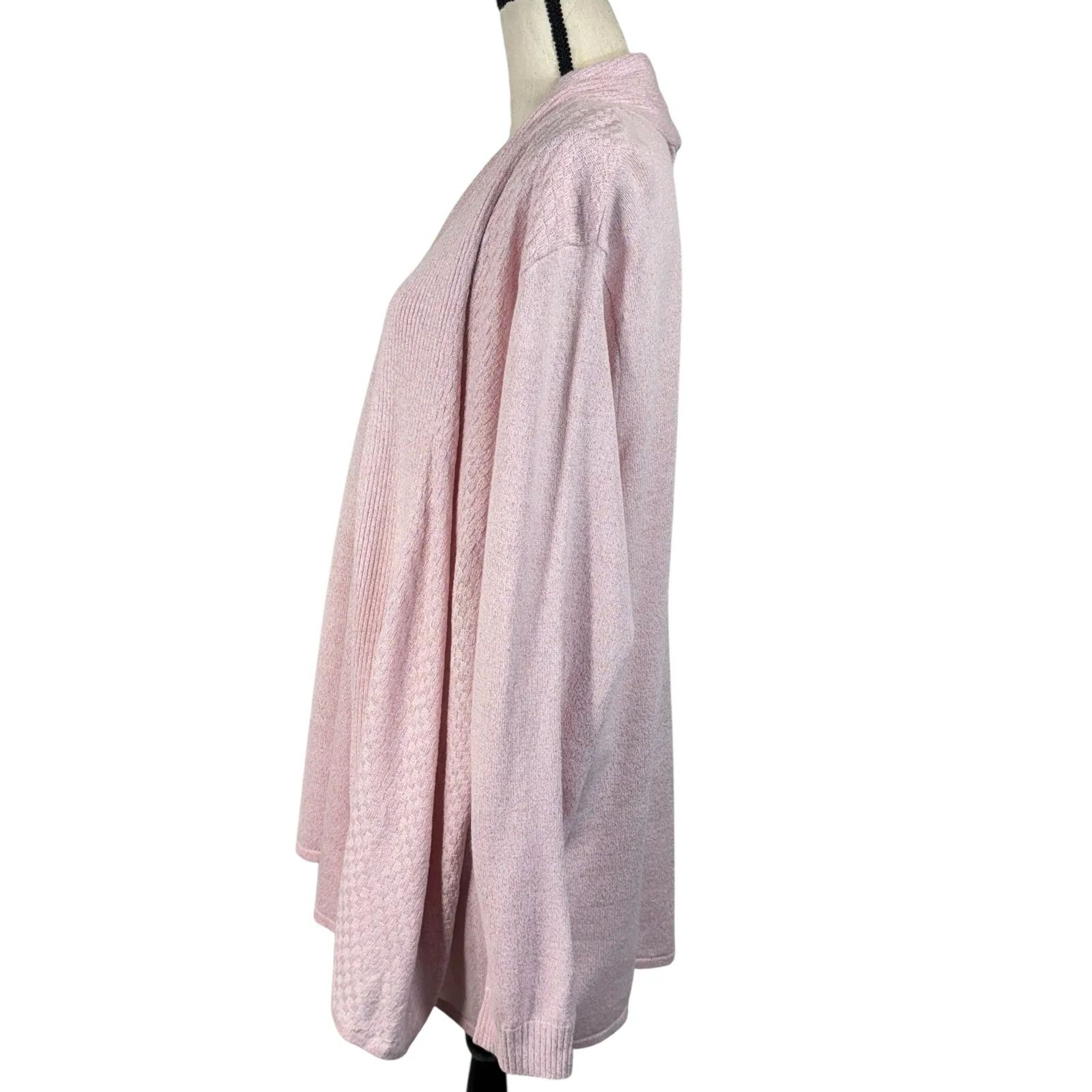 Briggs 3X-Large Tunic Sweater One-Piece Long Sleeves Rhinestones Rose Pink New - Image 6