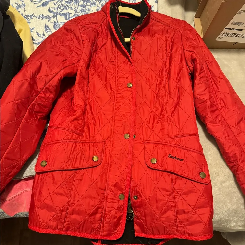 Barbour Cavalry Polarquilt Quilted Jacket in RED - Image 4