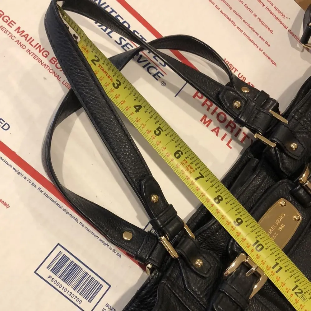 MICHAEL KORS Gansevoort Black Tumbled Leather Shoulder Bag Crossbody Totei - Image 2