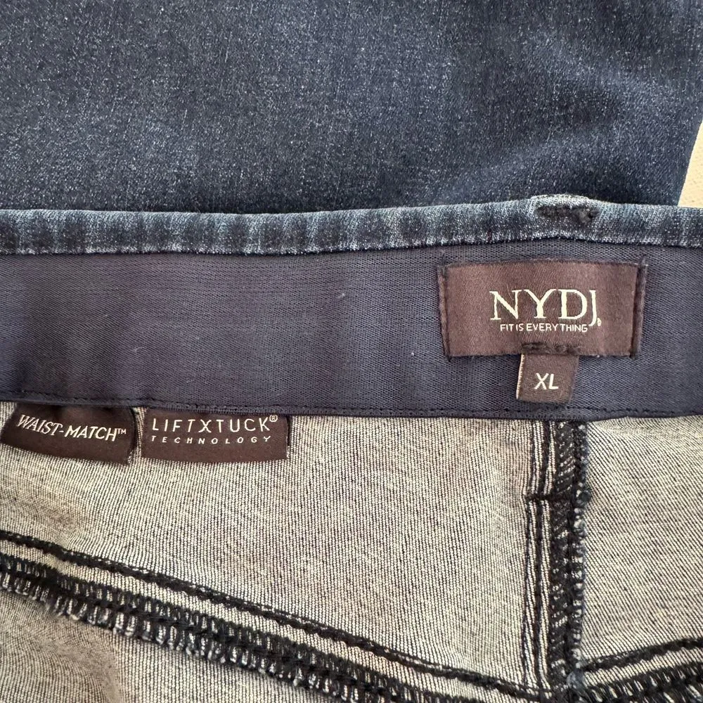 NWT NYDJ Waist Match Relaxed Fit High Waist‎ Stretch Denim Flare Jeans Sz XL - Image 8